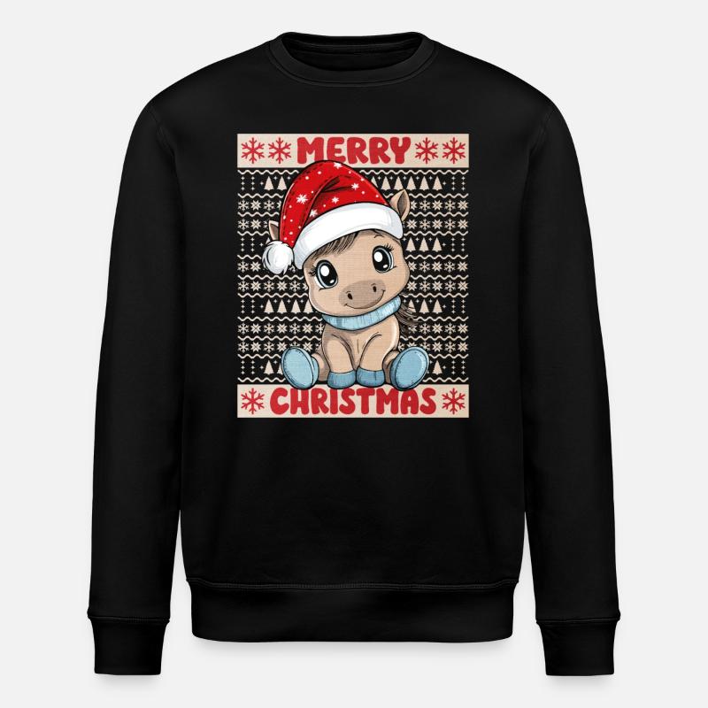 Cheval Noël Mignon Noël mignon - Sweat bio ROLLER Stanley/Stella Unisexe - noir
