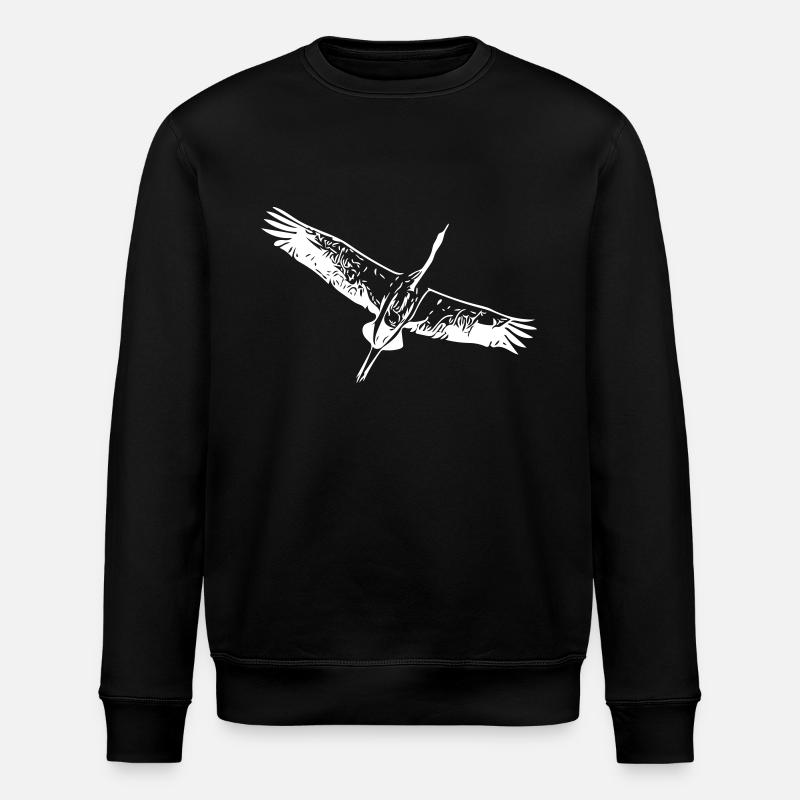 Héron oiseau en vol - Sweat bio ROLLER Stanley/Stella Unisexe - noir