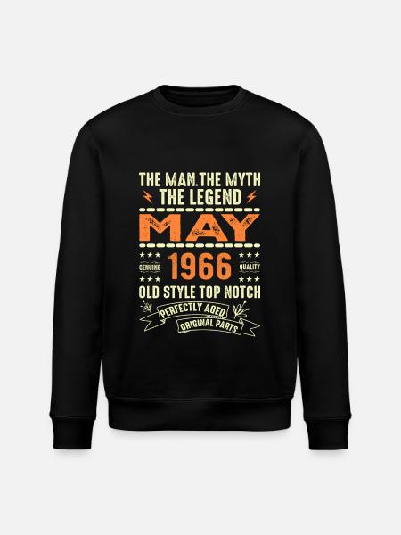 Birthday May 1966 - May 1966 - Stanley/Stella ROLLER Unisex Organic Sweatshirt - black