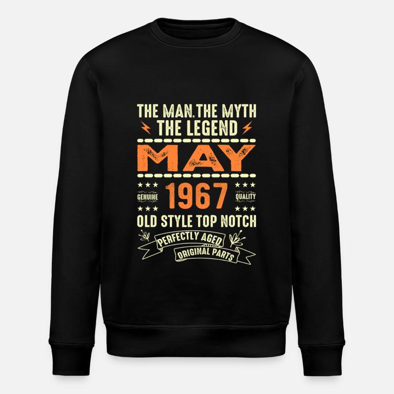 Birthday May 1967 - May 1967 - Stanley/Stella ROLLER Unisex Organic Sweatshirt - black