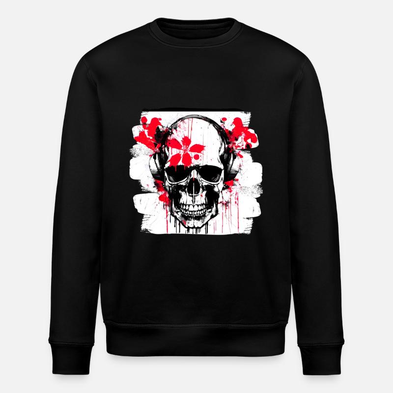 crâne éclaboussure trash polka tattoo - Sweat bio ROLLER Stanley/Stella Unisexe - noir