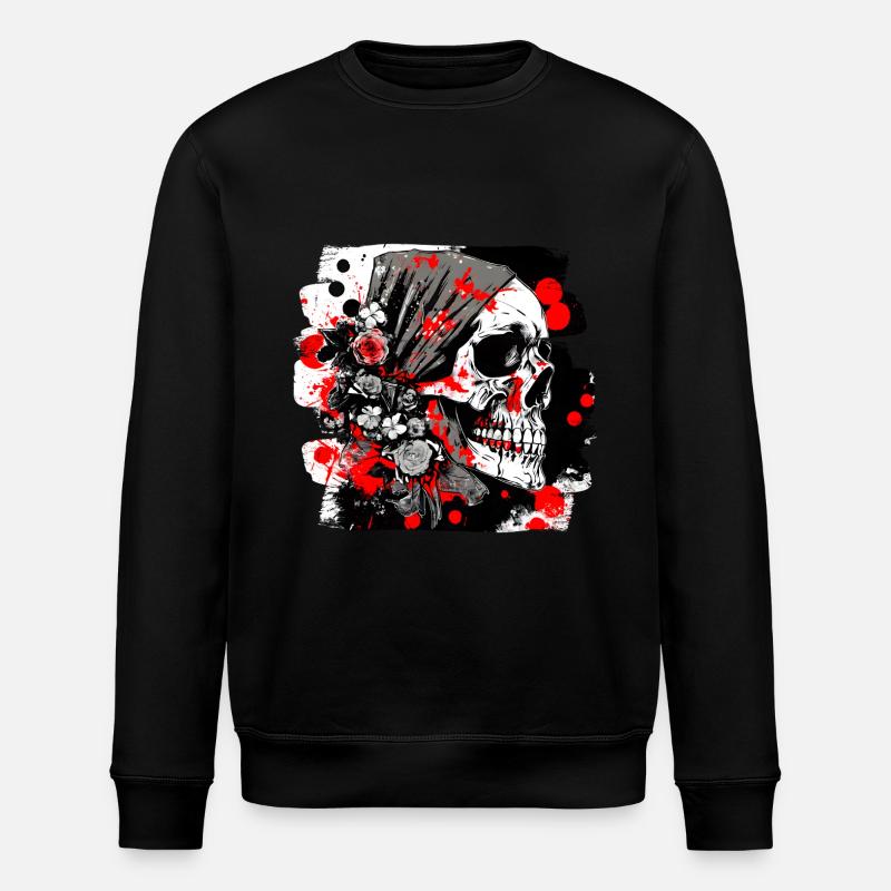 crâne éclaboussure trash polka tattoo - Sweat bio ROLLER Stanley/Stella Unisexe - noir