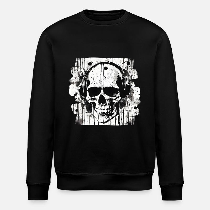 crâne éclaboussure trash polka tattoo - Sweat bio ROLLER Stanley/Stella Unisexe - noir