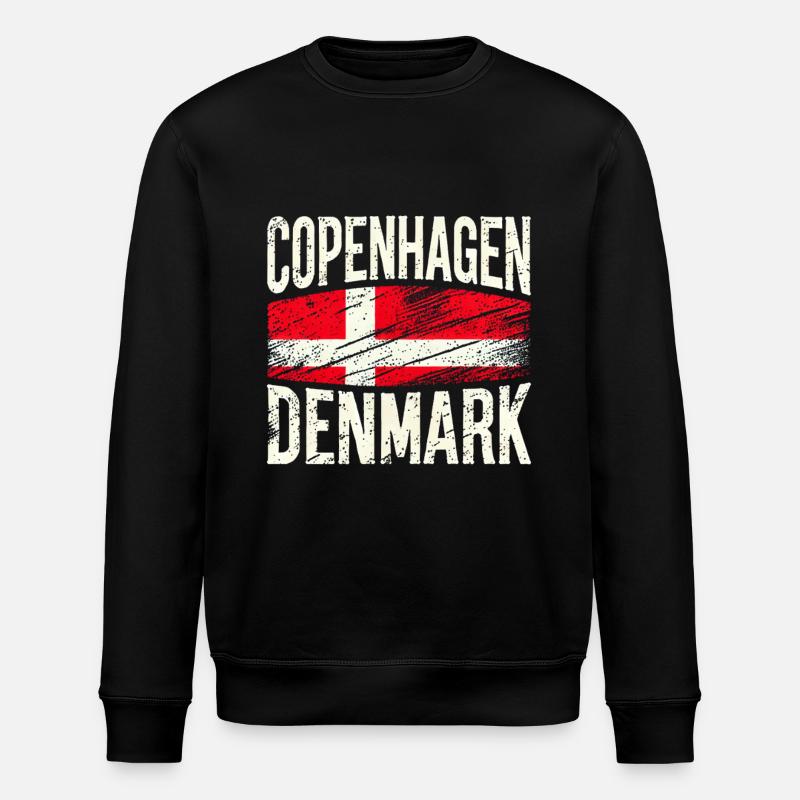 Copenhague Danemark Drapeau - Sweat bio ROLLER Stanley/Stella Unisexe - noir