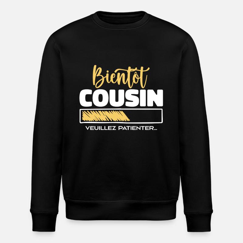 Bald Cousin, bitte warten - Stanley/Stella Unisex Bio-Sweatshirt ROLLER - Schwarz
