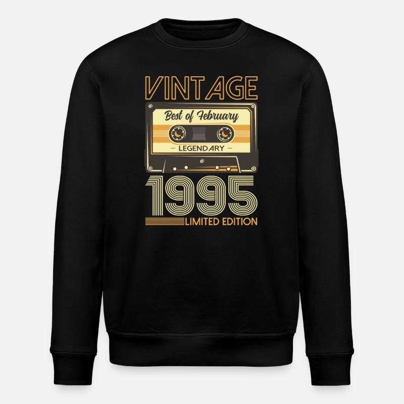 30th Birthday Cassette February 1995 - Stanley/Stella ROLLER Unisex Organic Sweatshirt - black