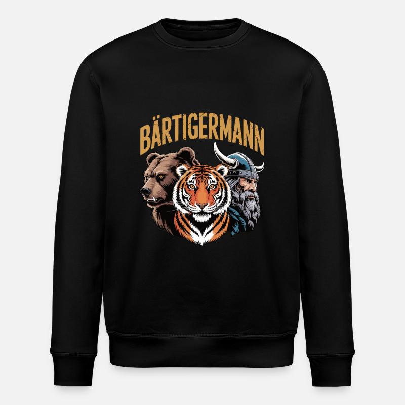 BärTigerMann – Wild. Stark. - Stanley/Stella Unisex Bio-Sweatshirt ROLLER - Schwarz