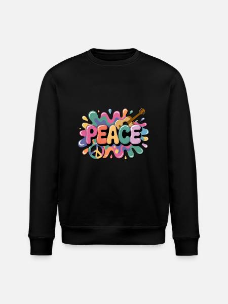 PEACE – Psychedelic - Stanley/Stella ROLLER Unisex Organic Sweatshirt - black