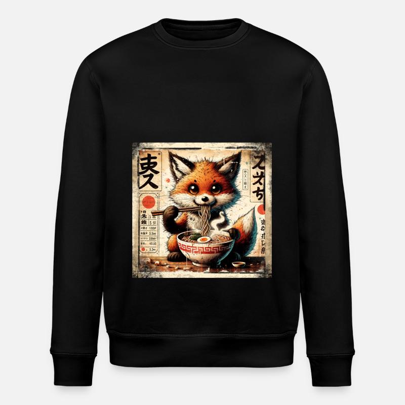 Ramen Fox - Stanley/Stella ROLLER Unisex Organic Sweatshirt - black