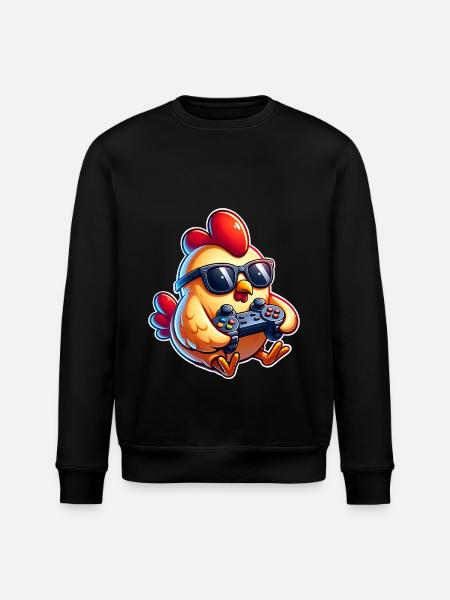 Gaming Gamer Chicken Chickens - Stanley/Stella ROLLER Unisex Organic Sweatshirt - black