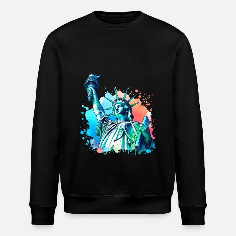 Freiheitsstatue - Stanley/Stella Unisex Bio-Sweatshirt ROLLER - Schwarz