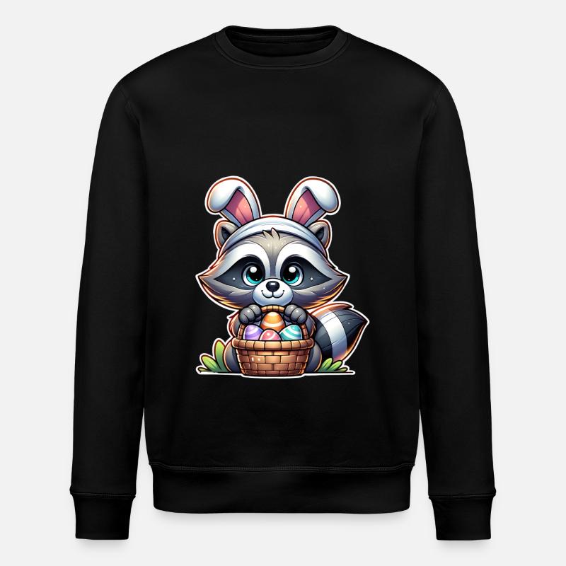 Raccoon Easter Easter Basket - Stanley/Stella ROLLER Unisex Organic Sweatshirt - black