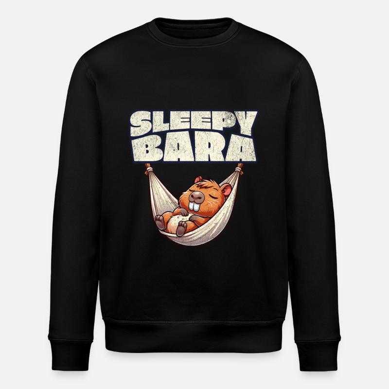 Capybara Sleepy Bara - Stanley/Stella Unisex Bio-Sweatshirt ROLLER - Schwarz