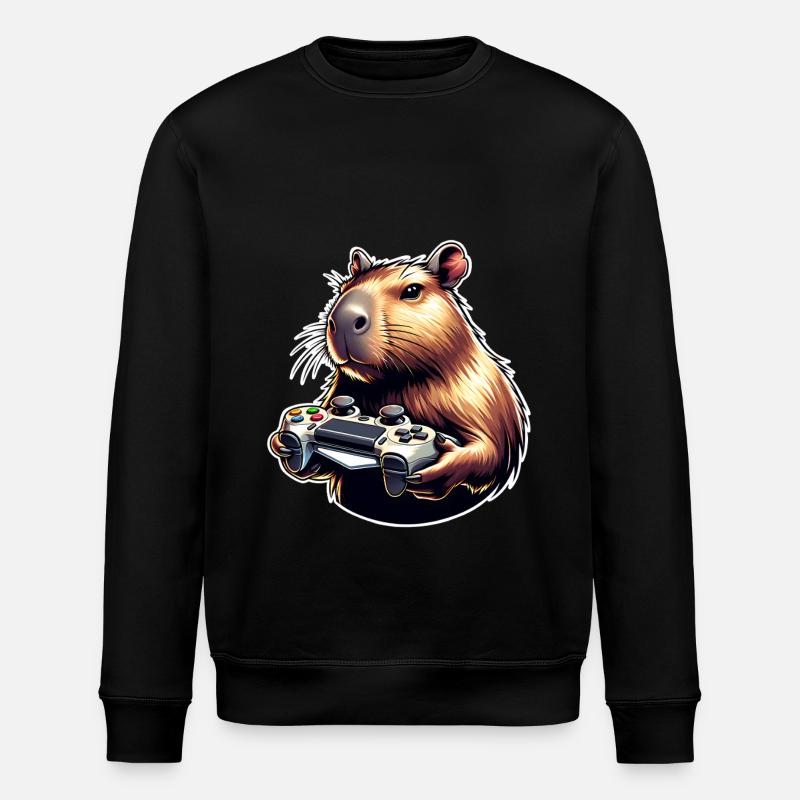 Capybara Gaming - Stanley/Stella ROLLER Unisex Organic Sweatshirt - black