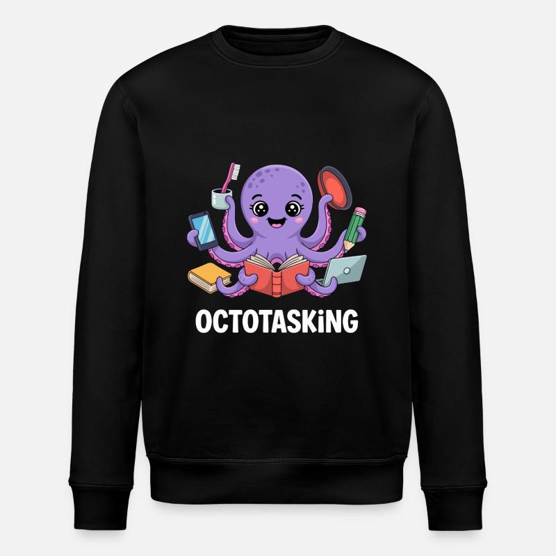 Octotasking Krake im Multitasking Modus - Stanley/Stella Unisex Bio-Sweatshirt ROLLER - Schwarz