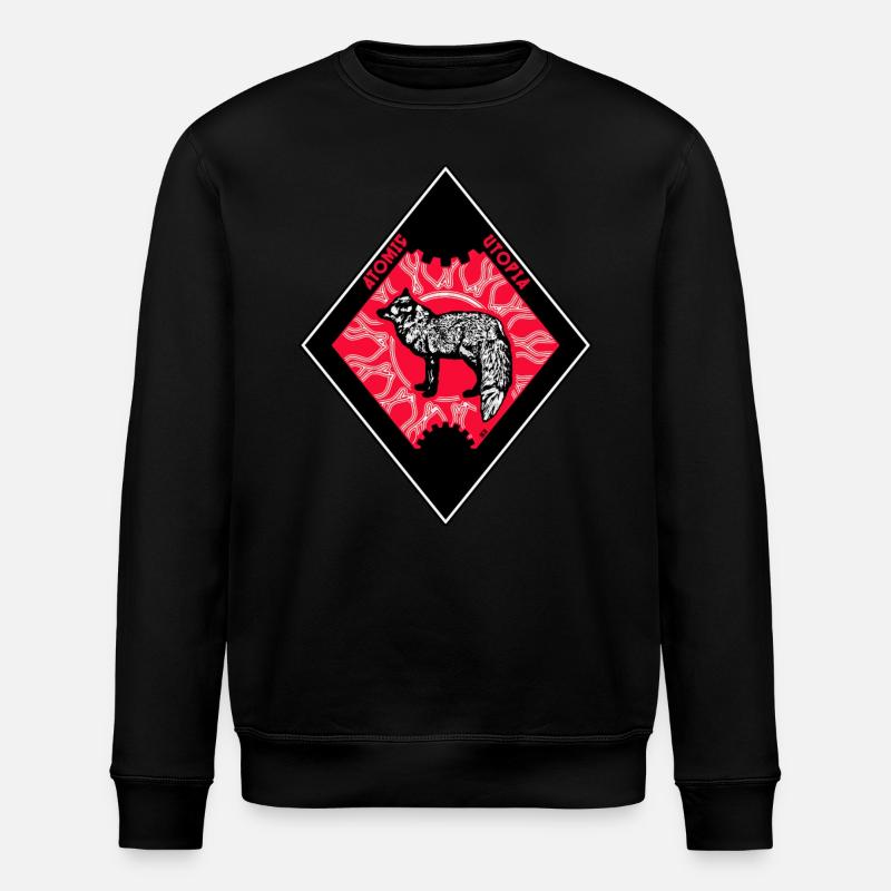Atomic Utopia - Silver Fox Rhombus - Stanley/Stella ROLLER Unisex Organic Sweatshirt - black