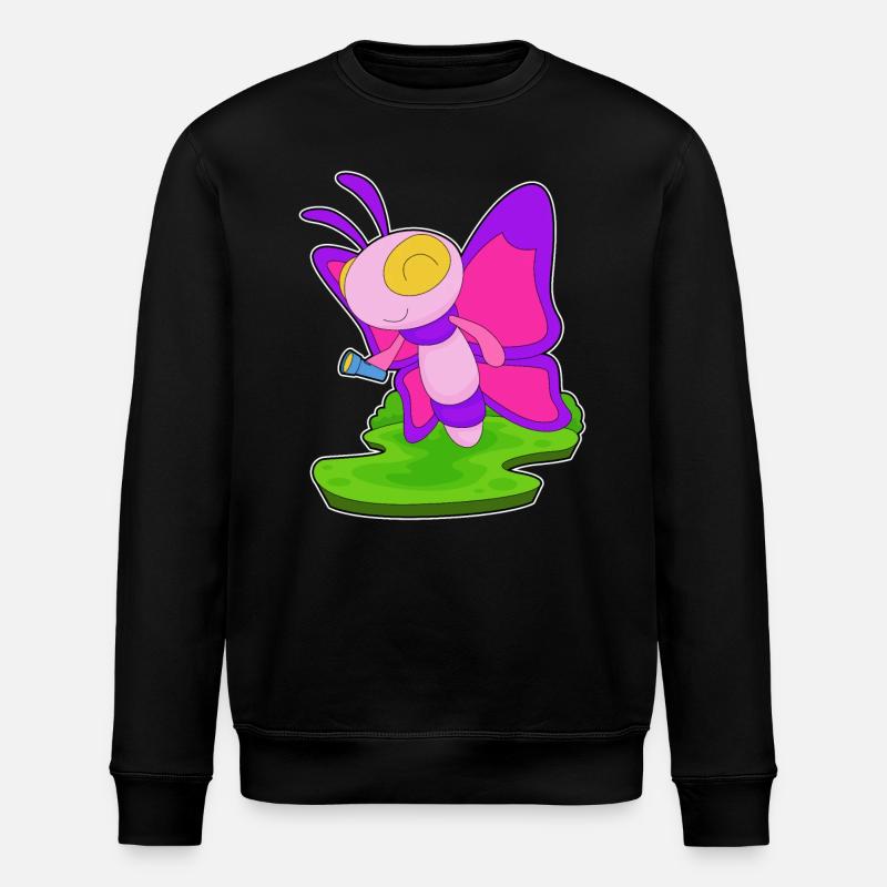 Butterfly Flashlight - Stanley/Stella ROLLER Unisex Organic Sweatshirt - black