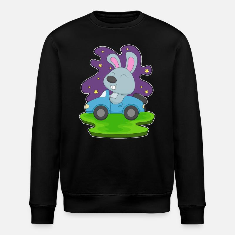 Rabbit Car - Stanley/Stella ROLLER Unisex Organic Sweatshirt - black