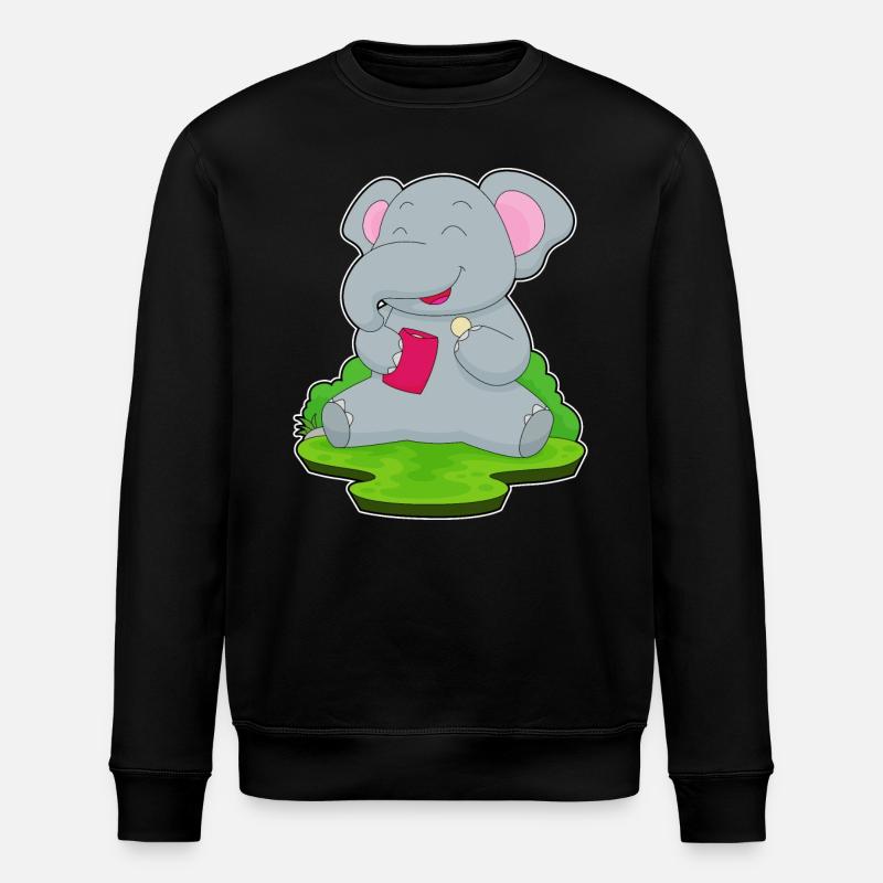 Elephant Chip Bag Chips - Stanley/Stella ROLLER Unisex Organic Sweatshirt - black