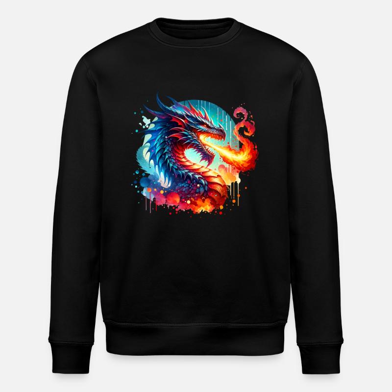 Drache - Stanley/Stella Unisex Bio-Sweatshirt ROLLER - Schwarz