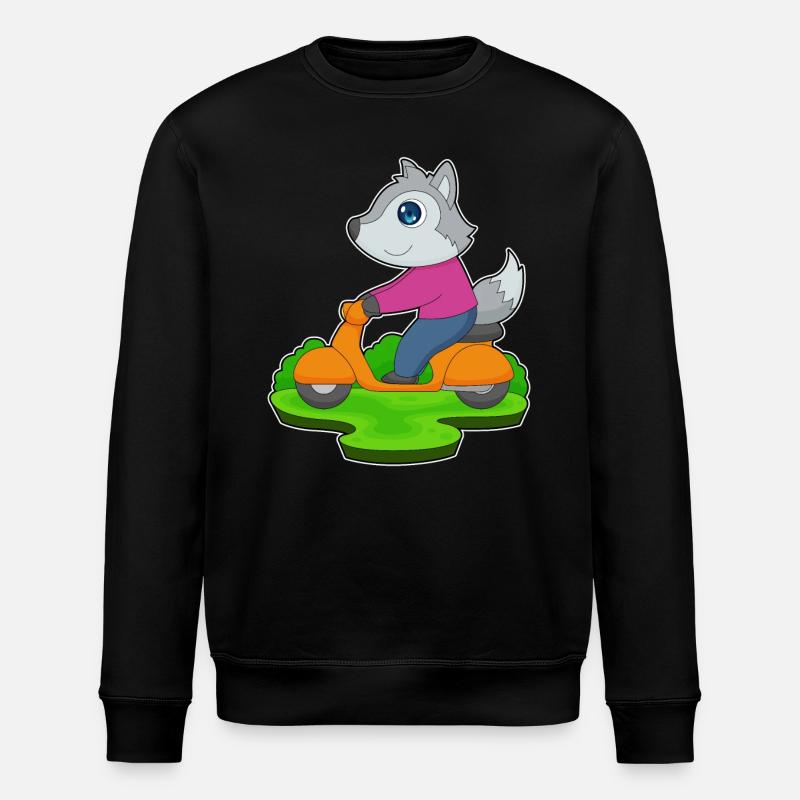 Wolf Scooter - Stanley/Stella ROLLER Unisex Organic Sweatshirt - black