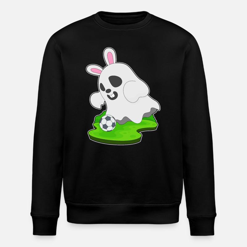Geist Halloween Fußball - Stanley/Stella Unisex Bio-Sweatshirt ROLLER - Schwarz