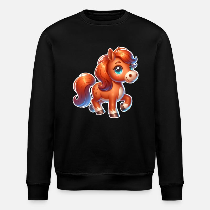 Pferd - Stanley/Stella Unisex Bio-Sweatshirt ROLLER - Schwarz