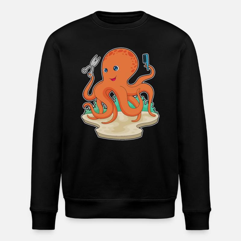 Octopus Coiffeur Ciseaux - Sweat bio ROLLER Stanley/Stella Unisexe - noir