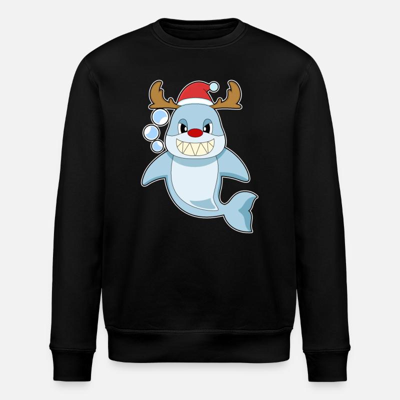 Requin Noël renne - Sweat bio ROLLER Stanley/Stella Unisexe - noir