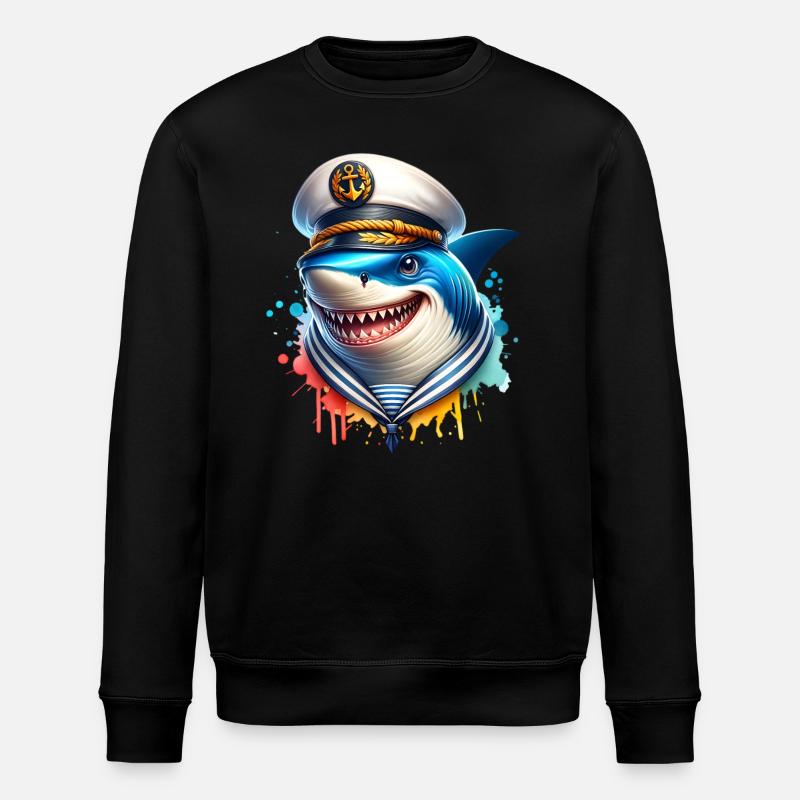 Capitaine requin - Sweat bio ROLLER Stanley/Stella Unisexe - noir