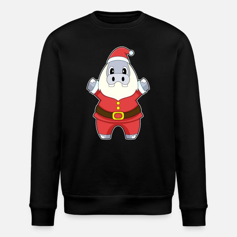 Hippopotame Noël Père Noël - Sweat bio ROLLER Stanley/Stella Unisexe - noir