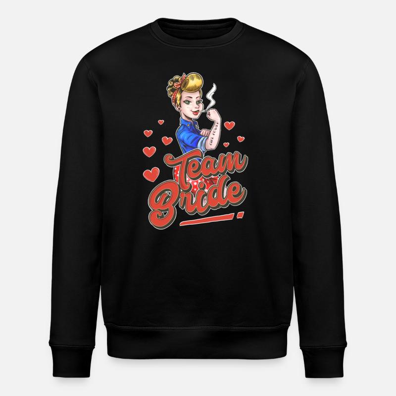 Team Bride - Stanley/Stella ROLLER Unisex Organic Sweatshirt - black