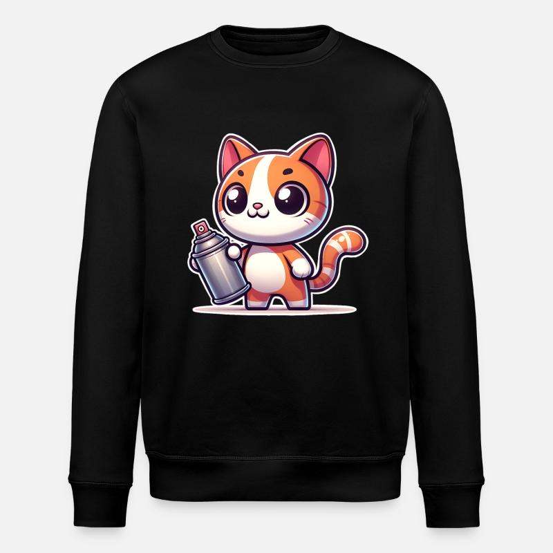 Cat Graffiti - Stanley/Stella ROLLER Unisex Organic Sweatshirt - black