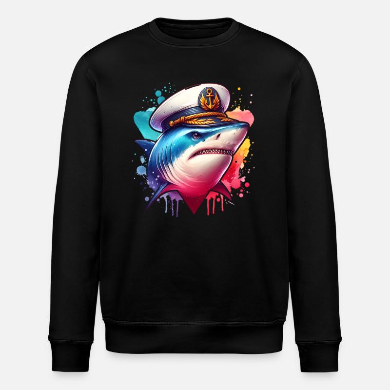 Capitaine requin - Sweat bio ROLLER Stanley/Stella Unisexe - noir