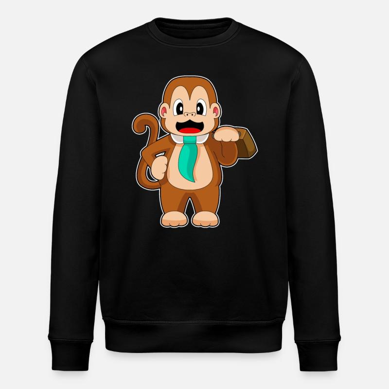 Monkey Entrepreneur Briefcase - Stanley/Stella ROLLER Unisex Organic Sweatshirt - black