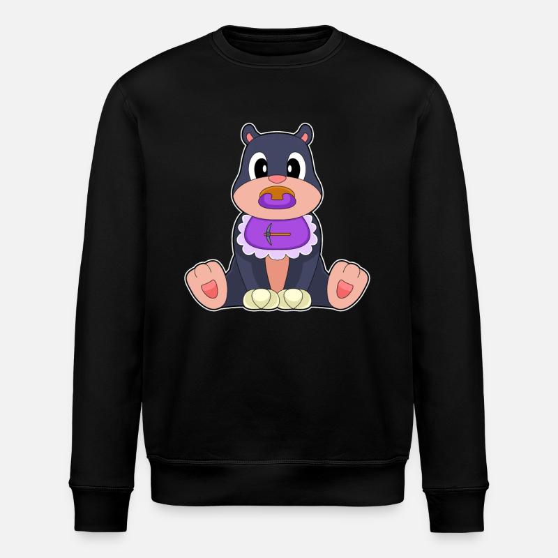 Mole Baby Bib Pacifier - Stanley/Stella ROLLER Unisex Organic Sweatshirt - black