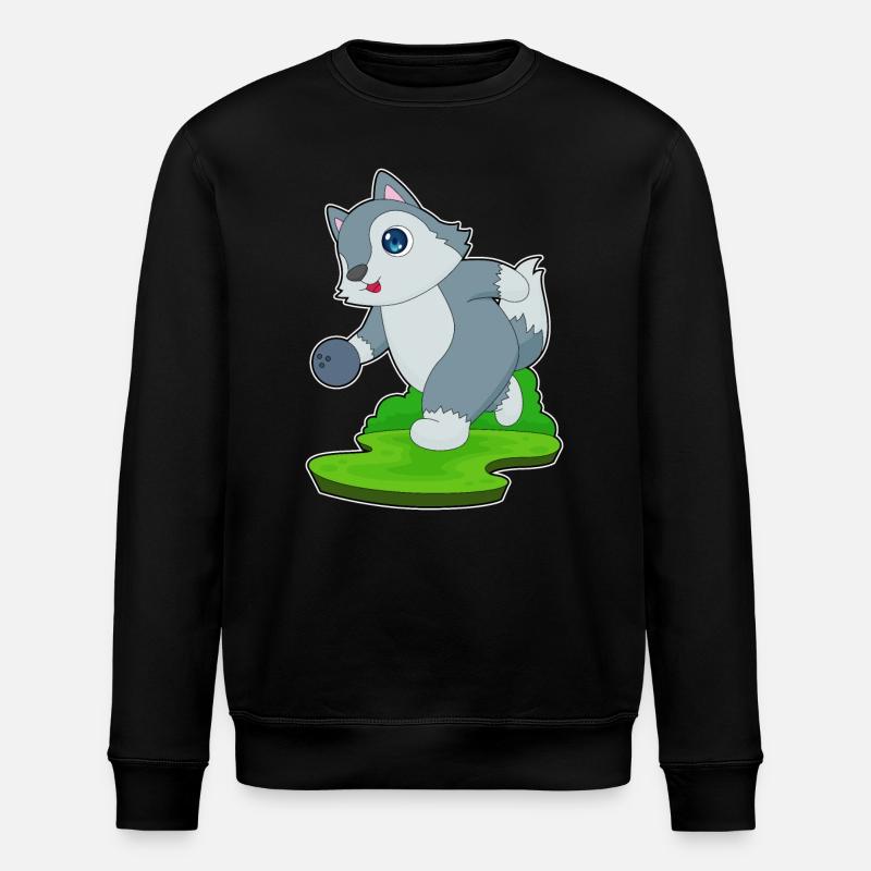 Wolf Bowling Bowling Ball - Stanley/Stella ROLLER Unisex Organic Sweatshirt - black