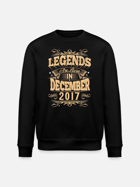 December 2017 Birthday Legend - Stanley/Stella ROLLER Unisex Organic Sweatshirt - black