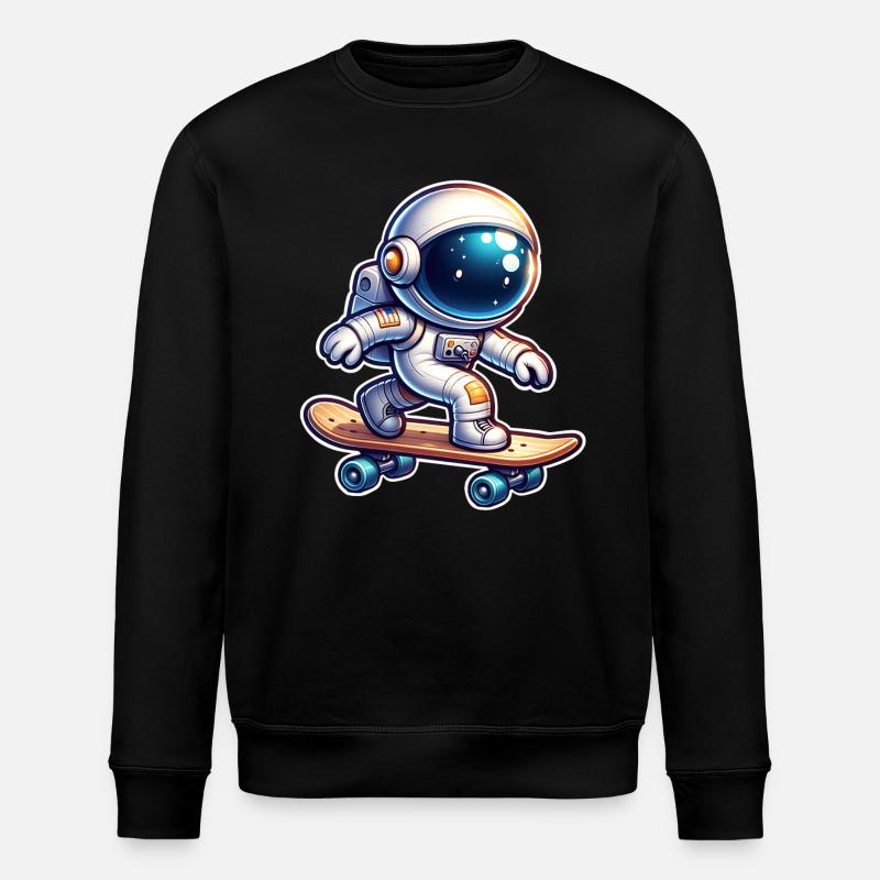 Skateboard Skater Astronaut - Stanley/Stella Unisex Bio-Sweatshirt ROLLER - Schwarz