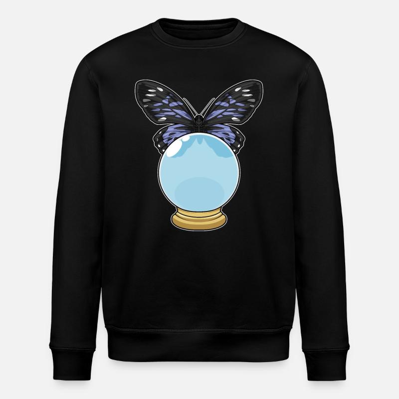 Butterfly Crystal Ball - Stanley/Stella ROLLER Unisex Organic Sweatshirt - black