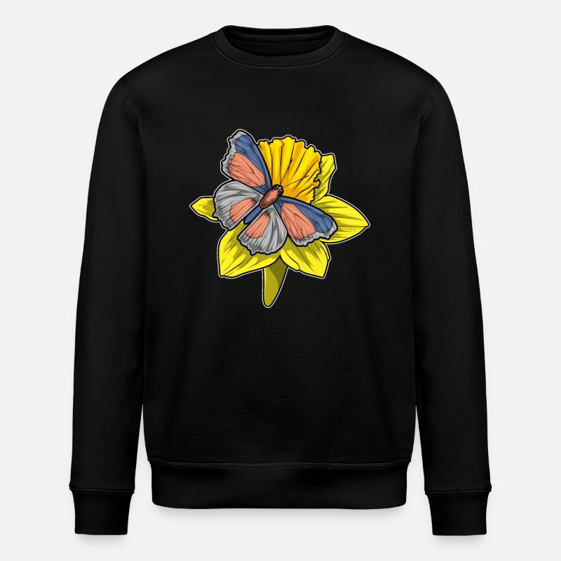 Jonquille papillon - Sweat bio ROLLER Stanley/Stella Unisexe - noir