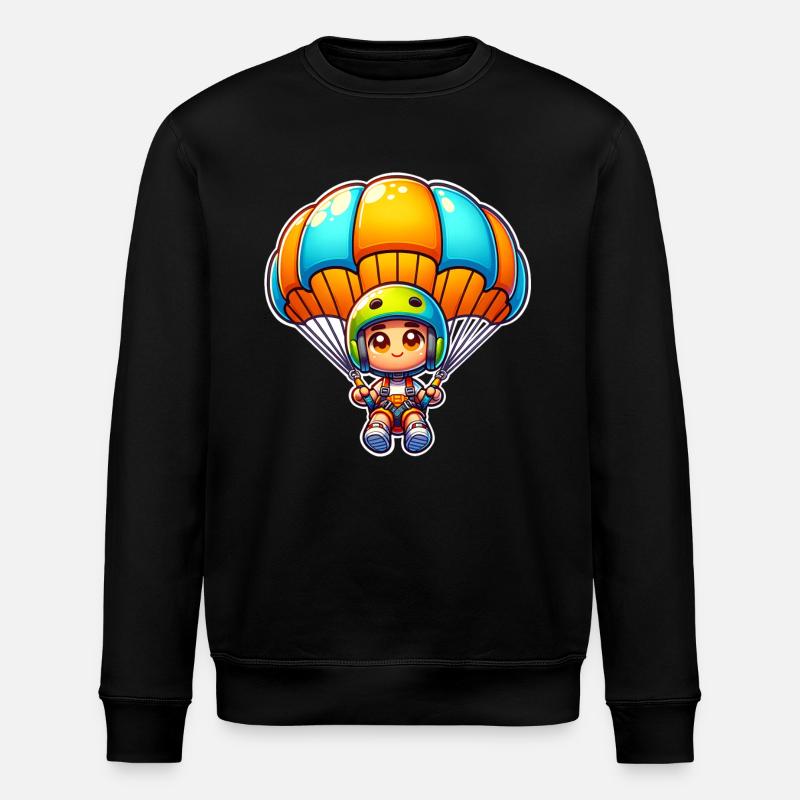 Fallschirm Skydiving - Stanley/Stella Unisex Bio-Sweatshirt ROLLER - Schwarz