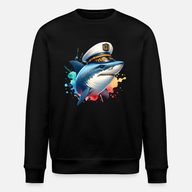 Capitaine requin - Sweat bio ROLLER Stanley/Stella Unisexe - noir