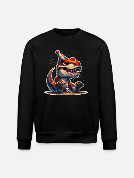Dinosaur Birthday Dino T Rex - Stanley/Stella ROLLER Unisex Organic Sweatshirt - black