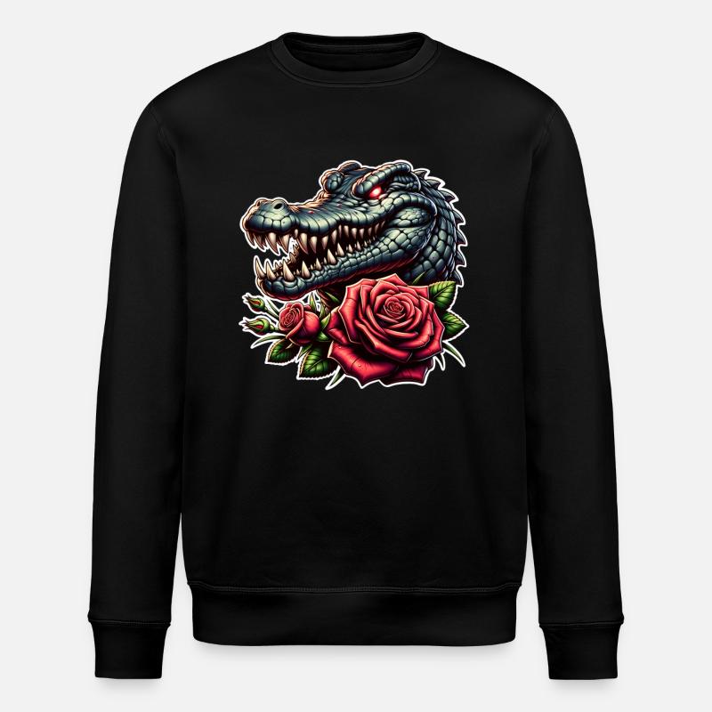 Crocodile - Stanley/Stella ROLLER Unisex Organic Sweatshirt - black