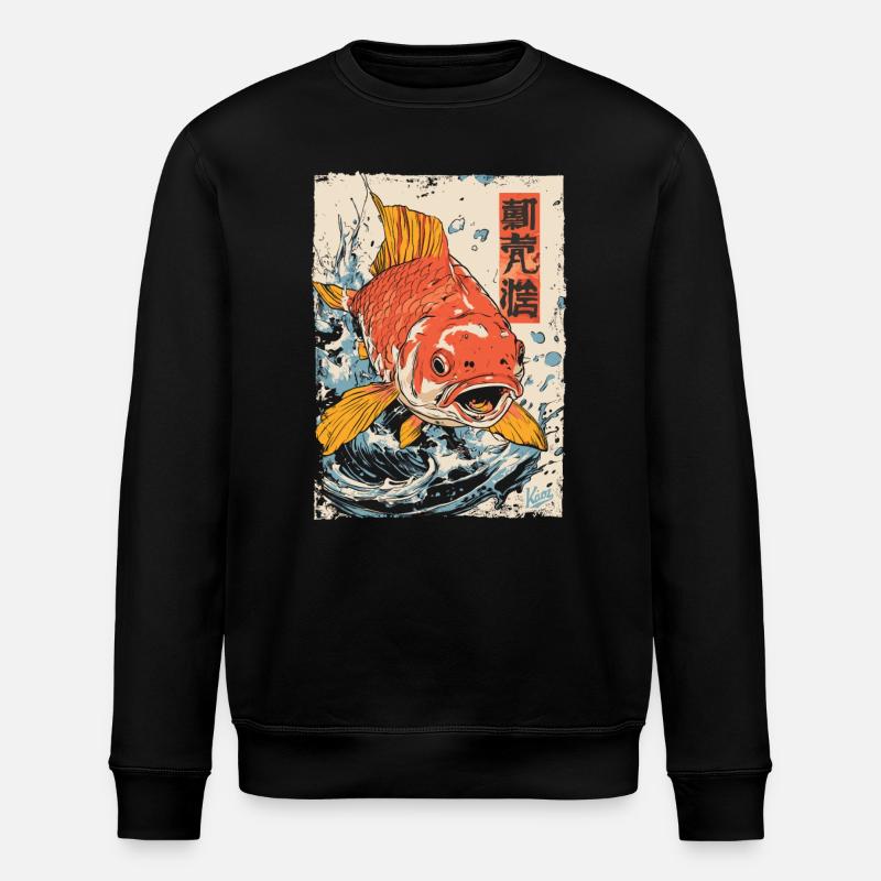 Poisson koï japonais - Sweat bio ROLLER Stanley/Stella Unisexe - noir