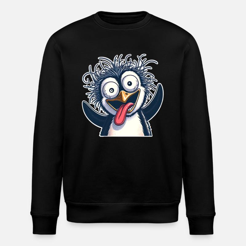 Pinguin Crazy - Stanley/Stella Unisex Bio-Sweatshirt ROLLER - Schwarz