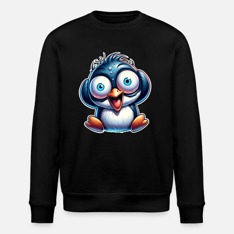 Penguin Crazy - Stanley/Stella ROLLER Unisex Organic Sweatshirt - black