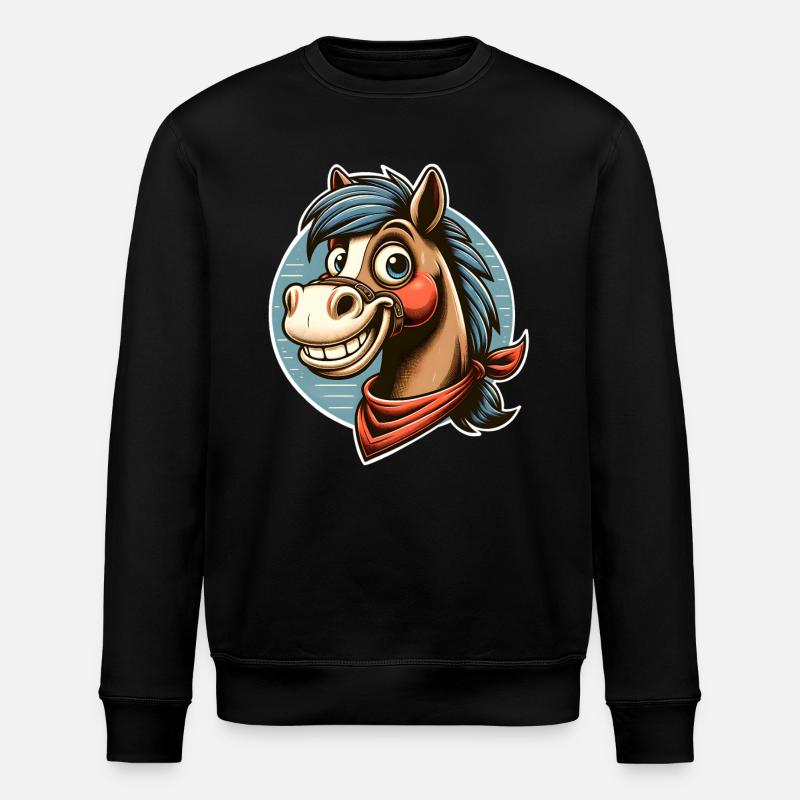 Horse - Stanley/Stella ROLLER Unisex Organic Sweatshirt - black
