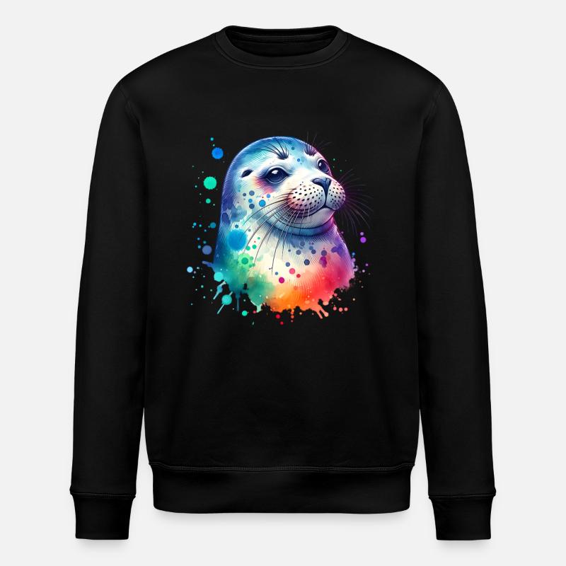 Robbe Seehund - Stanley/Stella Unisex Bio-Sweatshirt ROLLER - Schwarz